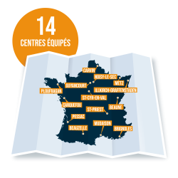 Le GNFA présente 14 centres répartir sur l'ensemble du territoire français.